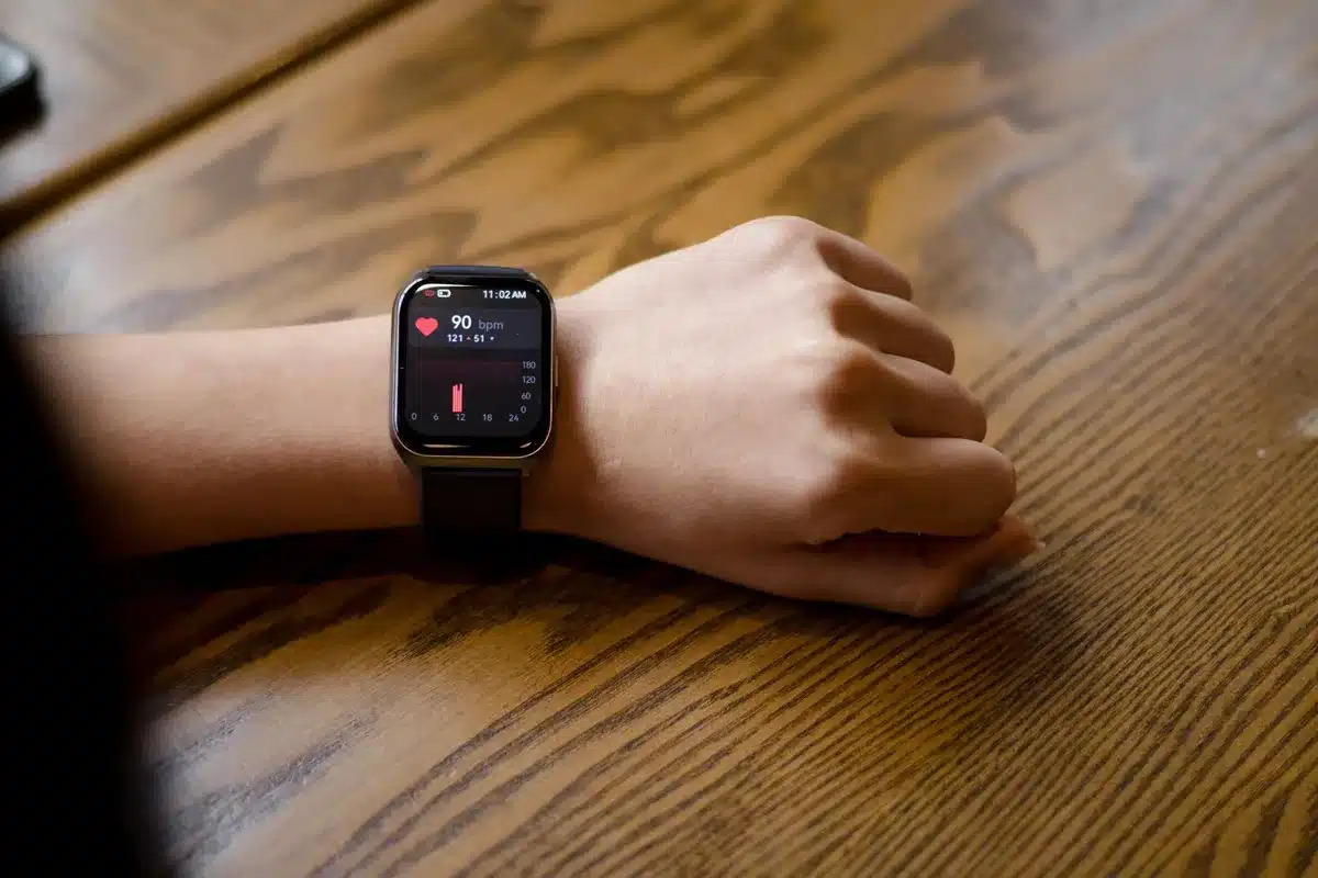 Wearable monitor on wrist tracking heart activity and daily health metrics