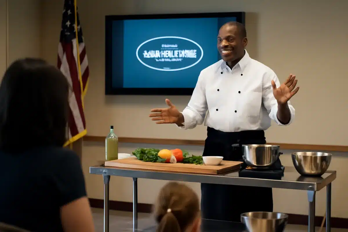 Goals of the new HHS cooking series — The program, titled The Real Food Show , is hosted by the Health and Human Services department and draws on the latest Dietary Guidelines for Americans. It targets busy households with recipes and